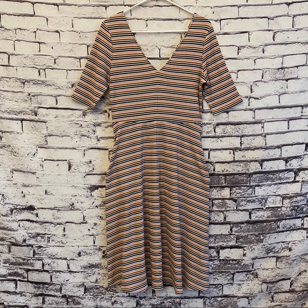 Socialite Striped Ribbed Dress